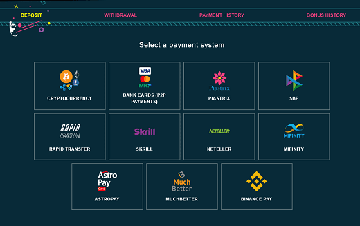 Payment systems casino Booi