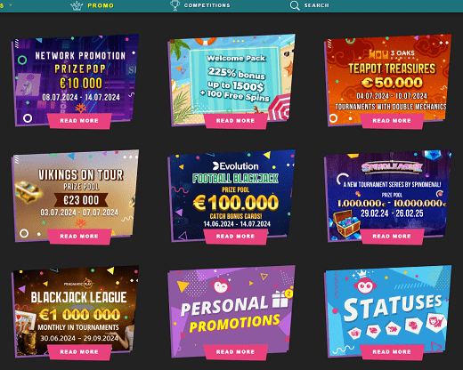 Bonuses and promotions casino Booi