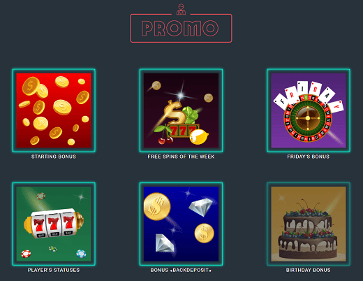 Bonuses and promotions casino Jozz