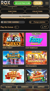 Mobile version of casino Rox