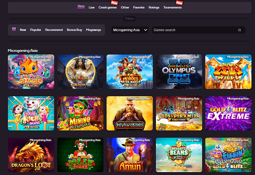 Types of games at Sykaaa casino