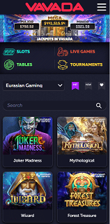 Mobile version of casino Vavada